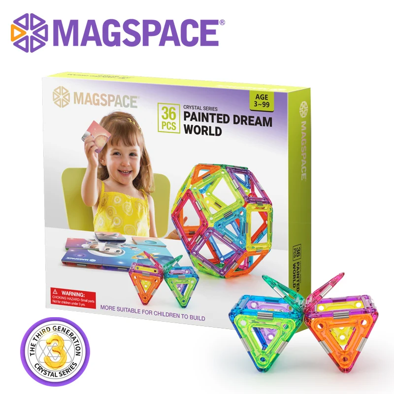

36PCS Big Size Magnetic Blocks Puzzle 2 In1DIY Building Bricks Designer Construction Magnet Educational Toys for Children