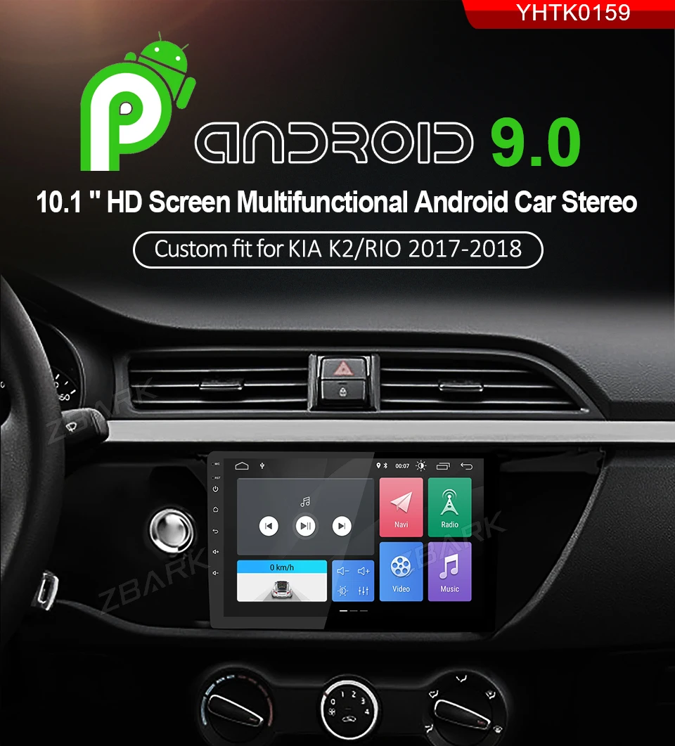 Perfect 10.1 inch Android9.0  RAM 2GB Car Radio Stereo Multimedia Player gps Bluetooth for KIA RIO K2  2017 2018 NO DVD TK0159 0