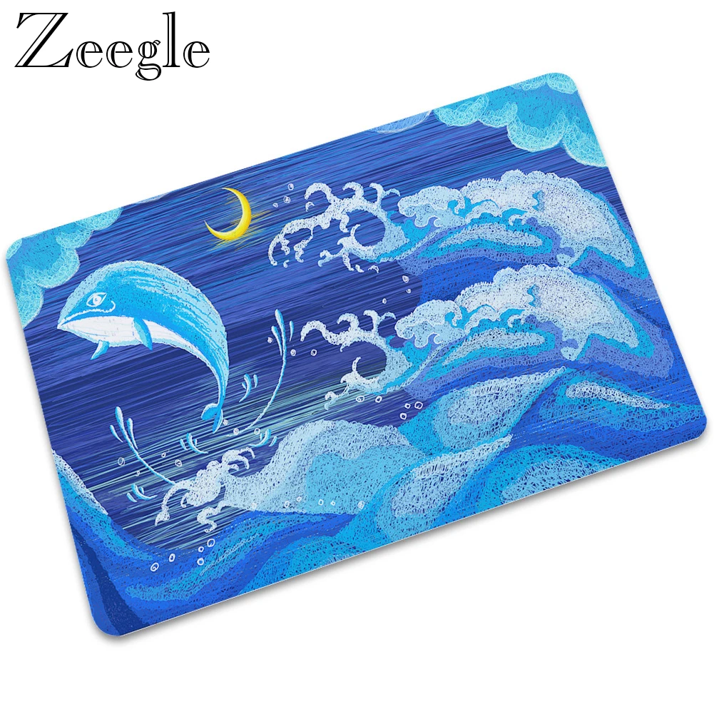 Zeegle Rubber Doormat Anti-slip Bathroom Carpet Living Room Rug Waterproof Outdoor Mat Hallway Carpet Washable Indoor Rug