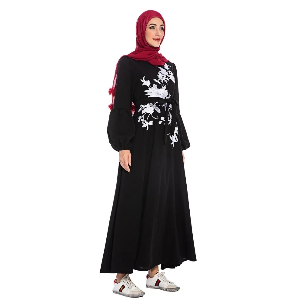 Elegnat мусульманская вышивка abaya Макси длинное платье, Роба платья кимоно Рамадан Eid Исламская, молитвенная Tesettur Elbise поклонение услуги