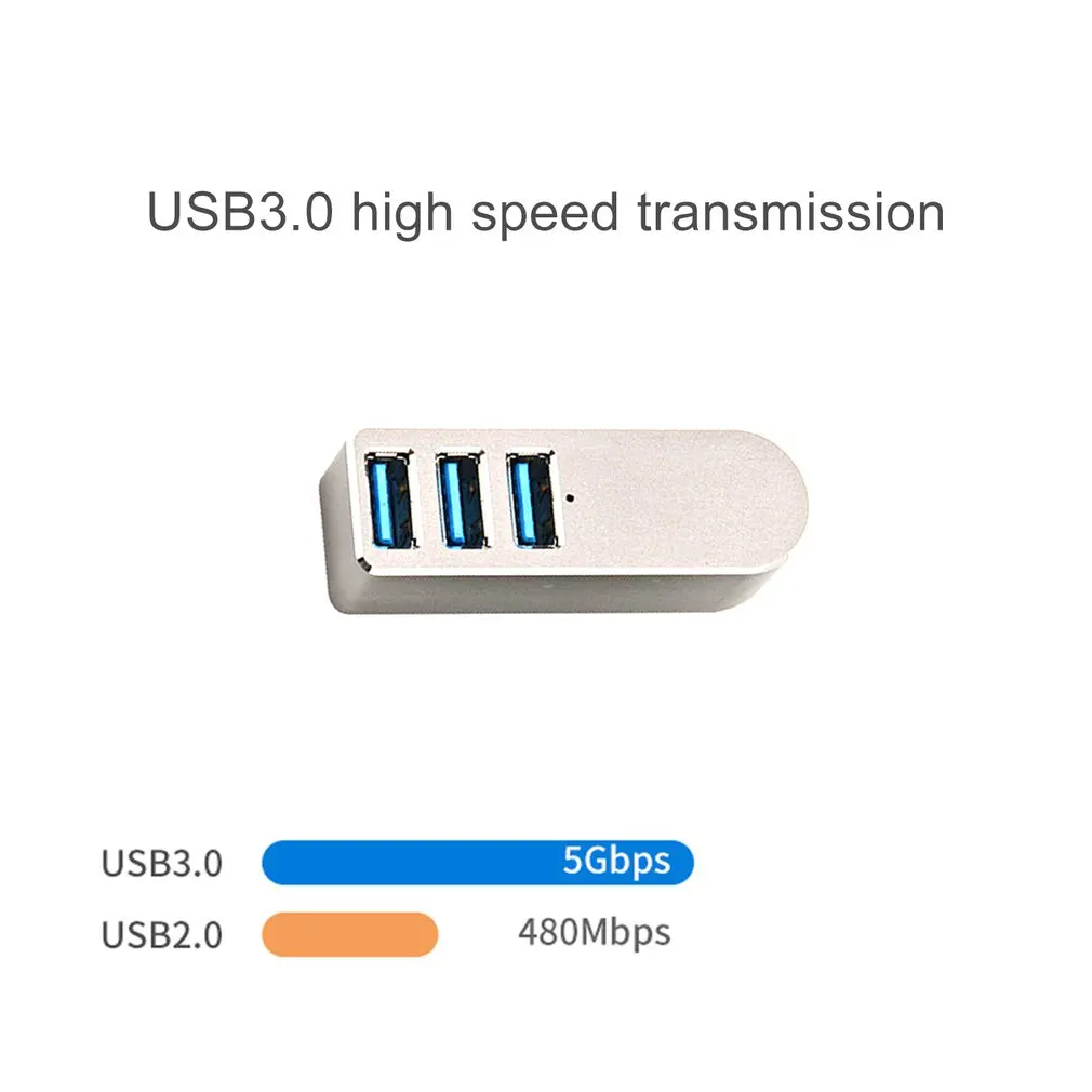 Мини 3 Порты и разъёмы высокое Скорость USB 3,0 вращающийся сплиттер адаптер Алюминий концентратор для ноутбука, настольного компьютера, аксессуары