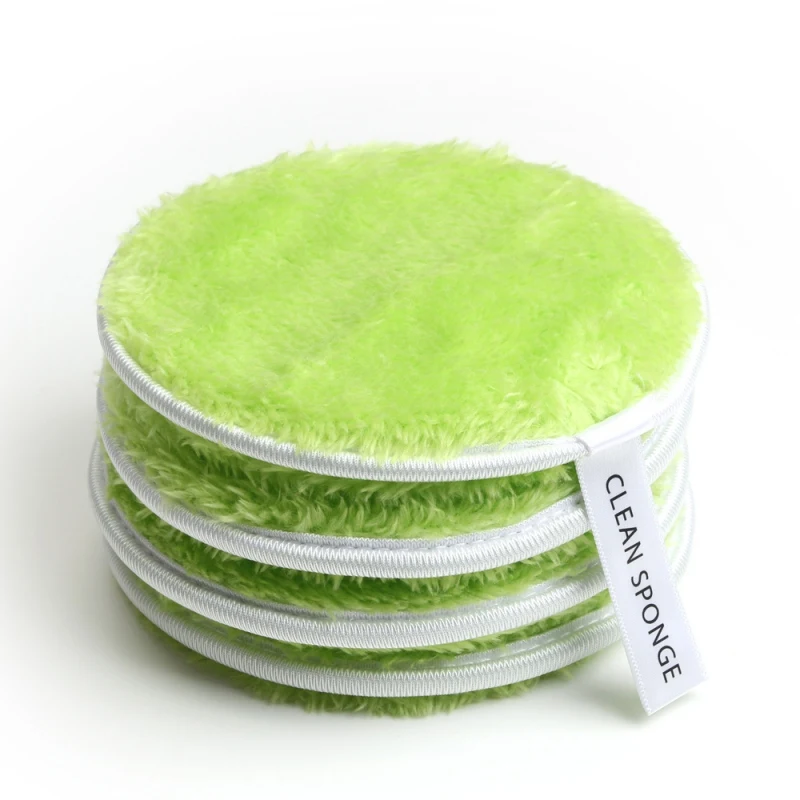 

Lazy Makeup Remover Puff With Bag 4 pcs Cloth Pads Remover Towel Face Cleansing Makeup cleansing powder puff Face Care