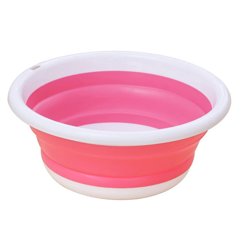 Pink Креативные Складные портативные дорожные кастрюли из силикагеля умывальник открытый складной детский умывальник регулируемый - Цвет: Pink