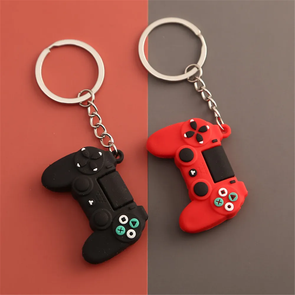 Interruptor de máquina de juego de llavero de moda estéreo de dibujos animados Ps4 consola de juego llaveros de la infancia exquisito bolso colgante del coche divertido llavero