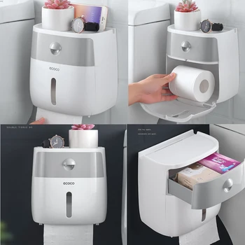 

Waterproof Wall Mount Toilet Paper Holder Towel For Bathroom Tissue Paper Box Rack Bathroom Toilet Tissue Paper Wall Mounted