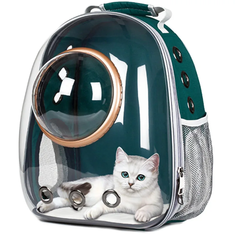 Высокое качество прозрачный пузырь открытый Путешествия пространство капсула астронавт дышащая собака кошка переноска рюкзак - Цвет: Green(Gold Ring)