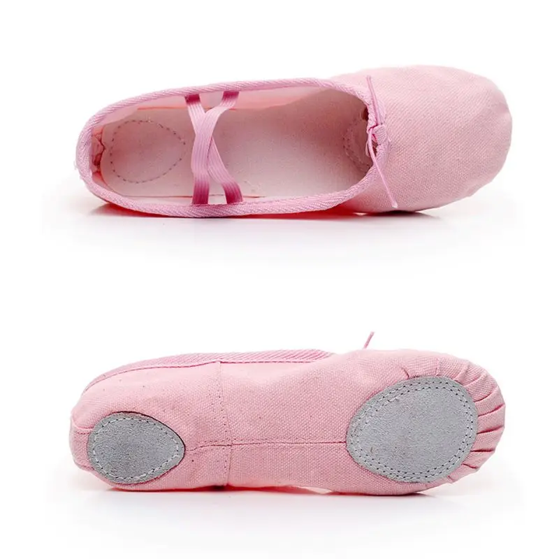 Baby Girl Canvas Cotton Ballet Pointe Dance Shoes Gymnastics Slippers Yoga Flats 517D
