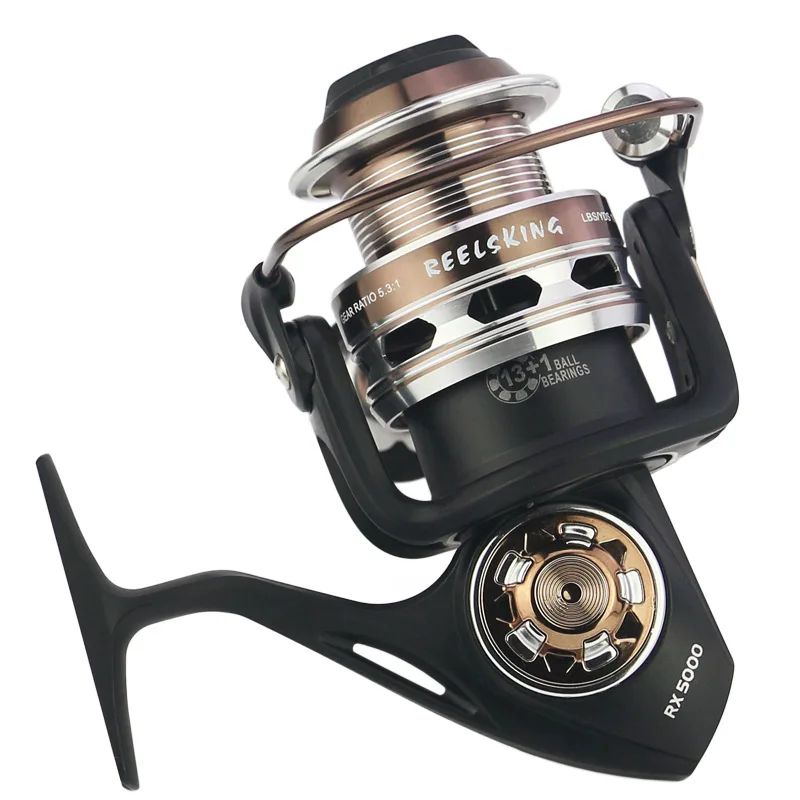 YUMOSHI High Quality Spinning Fishing Reel RX5000 6000 7000 8000 9000 13+1BB 5.1:1/5.3:1 Saltwater Lure Reel Carp Fishing Wheel