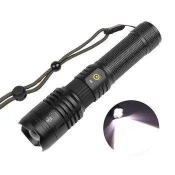 

Led Flashlight Xhp70 Usb Charging Stretch Zoom Shock Resistant Power Bank 18650 Rechargeable Flashlight Torch