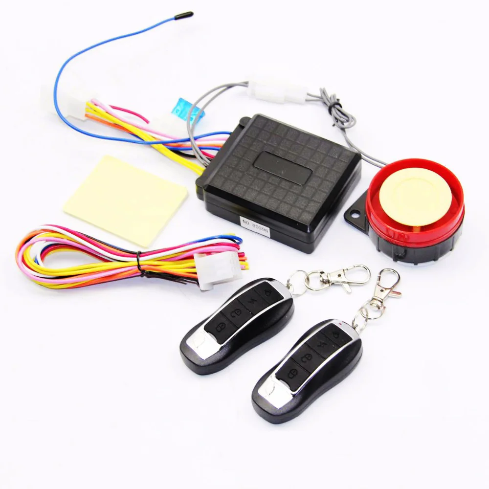 

Universal Motorcycle Alarm System Scooter Anti-theft Security Alarm System Two-way with Engine Start Remote Control Key Fob