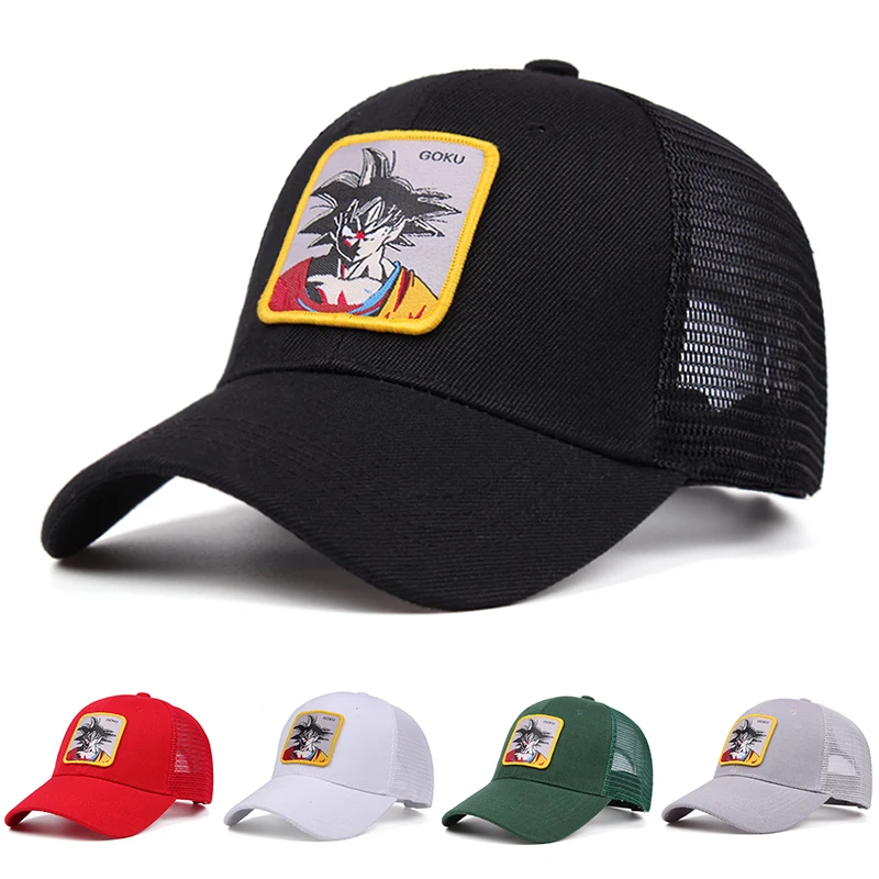 Новинка, летние бейсбольные кепки с рисунком из мультфильма «Драконий жемчуг», сетчатые бейсболки, бейсболки с аниме вышивкой для женщин и мужчин, уличная Кепка для водителя грузовика и папы