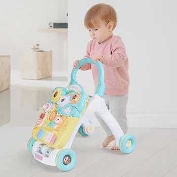 

Music Baby Walker Baby First Step Car Toddler Trolley Sit-to-Stand for Kids Early Learning Educational Baby Walker with Wheels