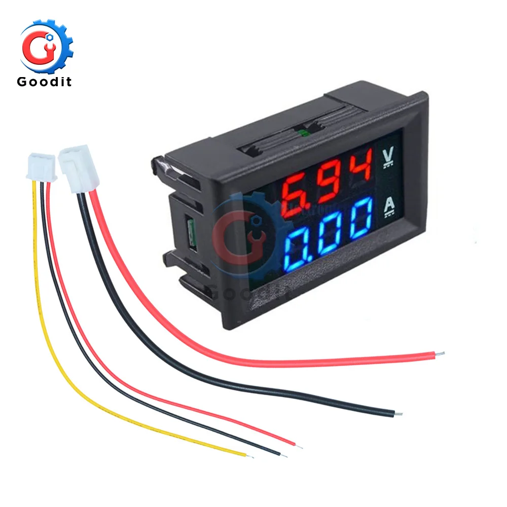 

0.56 inch Mini Digital Voltmeter Ammeter DC 100V 10A Panel Amp Volt Voltage Current Meter Tester Blue Red Dual LED Display