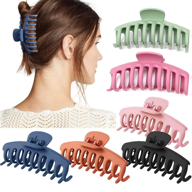 6PC Hair Clip Claw Non Slip Large Barrette Crab Clip Strong Hold Hair Clips For Women Girls Thin Hair Headwear Hair Accessories