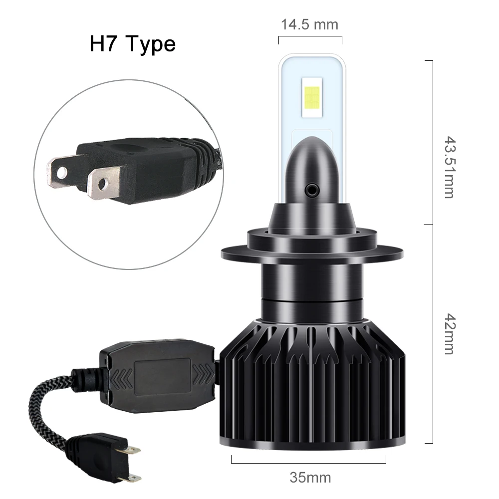 JGAUT V2 фар автомобиля H7 светодиодный H4 светодиодный H1 H11 H3 H13 H27 880 9006 9007 72 Вт 8000LM 6500K 12V 24V авто фары противотуманная фара COB лампы