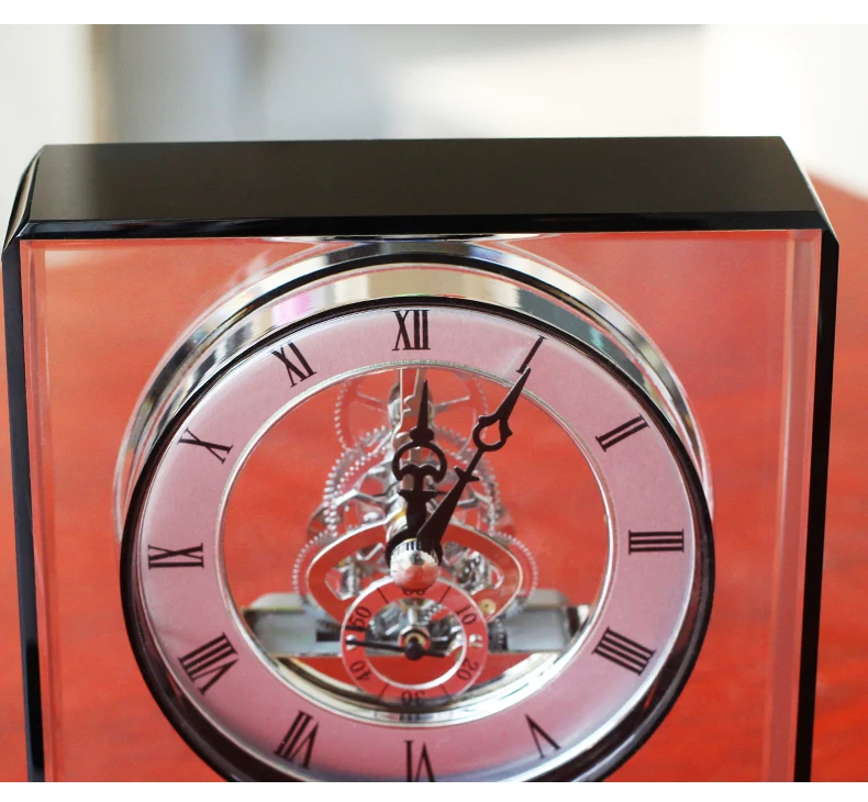 Классические прозрачные стеклянные декоративные настольные часы золотые Роскошные художественные часы