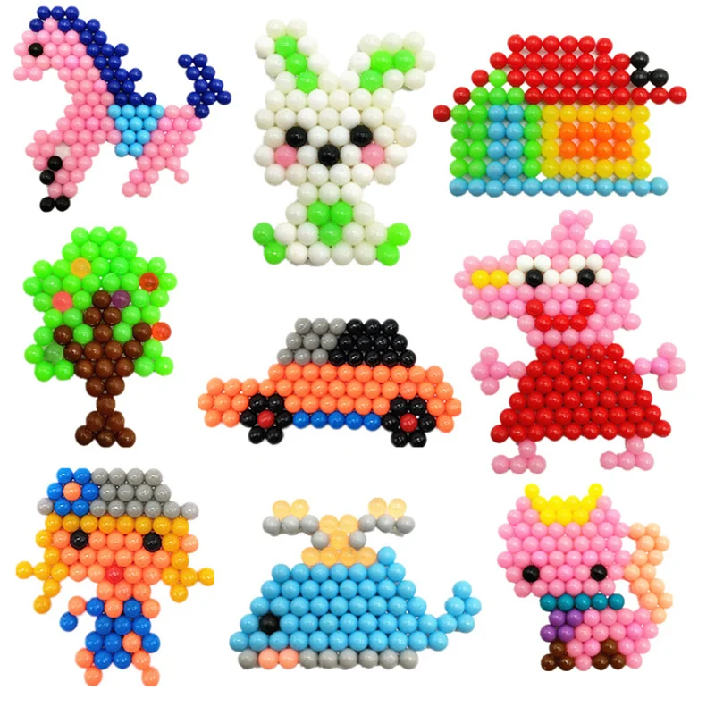 Дети Perler Pegboard водные бусинки формы в виде животного аксессуары Волшебные бусинки головоломки 3D головоломки Развивающие игрушки DIY дети волшебные бусины