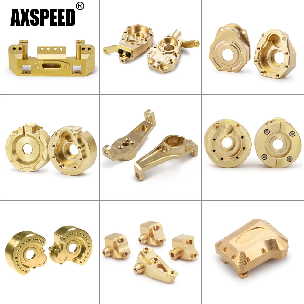 AXSPEED Messing Schwerlast-Gegengewicht Portalantriebsachsgehäuseabdeckung Stoßstangenhalterung für TRX4 1/10 RC Crawler Autoteile – Detail 1