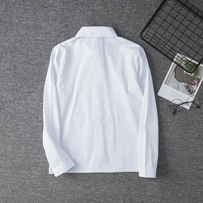 Japanese Student Short Sleeve White Shirt For Girls Middle High School Uniforms School Dress Jk Uniform Top Large-Size XS-5XL