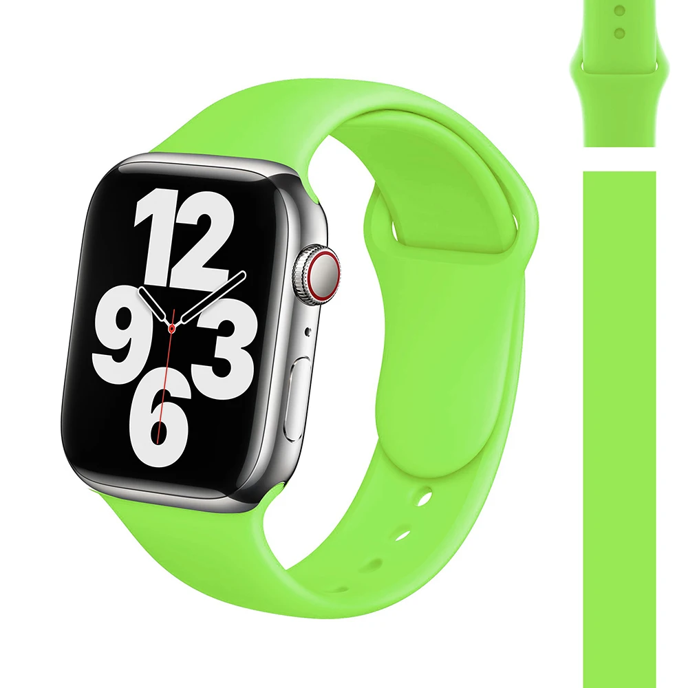 Silicone Strap Watch Compatible Apple Watch Band 45mm 44mm 41mm for bracelet iWatch 40mm 38mm correa apple watch series 7 6 5 SE Silicone Strap Watch Compatible Apple Watch Band 45mm 44mm 41mm for bracelet iWatch 40mm 38mm correa apple watch series 7 6 5 SE