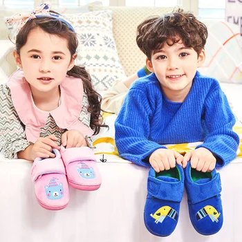 

Cartoon Dog Kids Slippers Girl Boys Winter Warm Slippers Cotton Children Home Shoes Baby Candy Colored Cotton Shoes