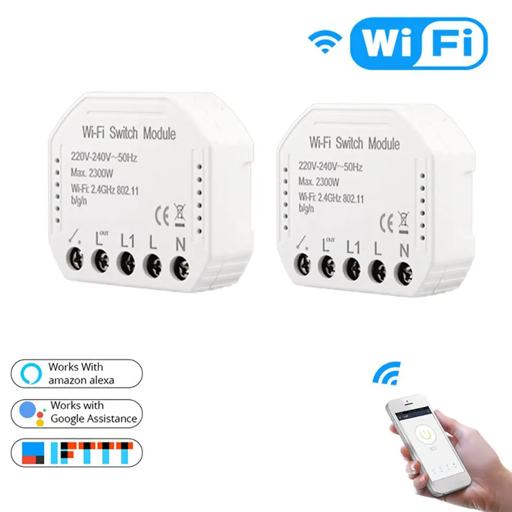 Компактный Wifi умный переключатель устройство скрытый Интеллектуальный переключатель интеллектуальный модуль переключателя