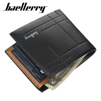 

Baellerry 2020 Fashion Black Men Wallets Top Quality Bifold Leather Men's Small Wallets and Purses for Card Holder