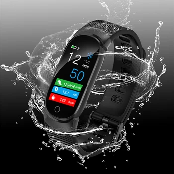 

Waterproof Swimming Smart Bracelet for Men Women's Color Screen Weather Bluetooth Photographing Heart Rate Blood Pressure QW16