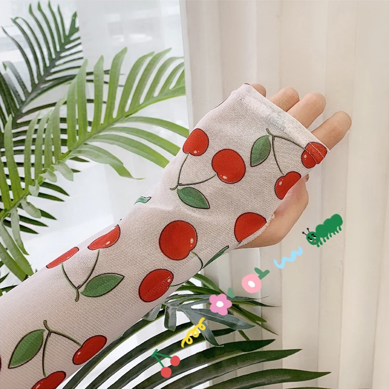 Korea summer sunshade in Harajuku ulzzang bf street clothing New rainbow personality color striped flower mesh yarn women gloves