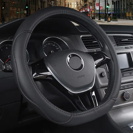 Black Thread Автомобильный чехол на руль funda volante D shape из искусственной кожи для Holden Commodore D type оплетка на рулевое колесо Стайлинг автомобиля - Название цвета: Black Thread