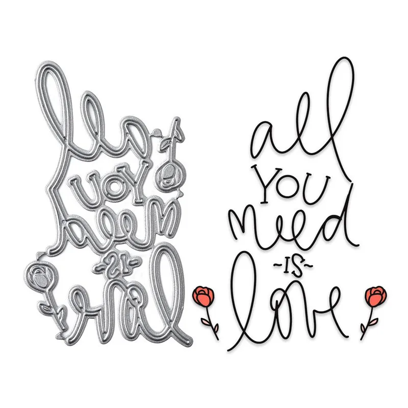 

DiyArts Word Dies Metal Cutting Dies New 2019 for Card Making Scrapbooking Cuts Decor Stencil Craft Dies