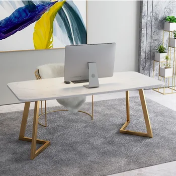 

Nordic marble single desk dining table staff desk dining table simple desktop computer table dining table and chair designer wor