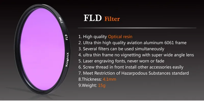 KnightX FLD UV ND2 ND4 ND8 Star gnd фильтр объектива камеры 49 мм 52 мм 55 мм 58 мм 67 мм 77 мм для canon eos sony nikon d80 700d 400d 500d