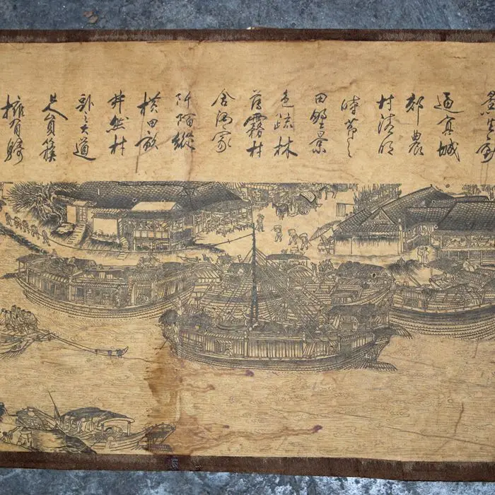 Древние известные картины 4 м Qingming Shanghe длинные свитки традиционных китайских