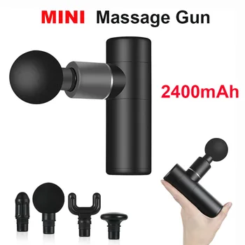 

Mini Electric Massage Gun Deep Muscle Fascial Body Massager Gun Tissue Percussion Small Fitness Equipment Acid Relief Pain Relax