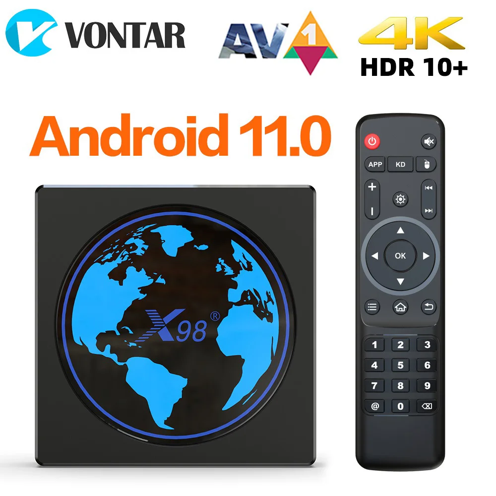 ТВ-приставка VONTAR X98mini Amlogic S905W2 Android 11 4 Гб 64 X98 мини поддержка AV1 Wifi BT Youtube медиаплеер