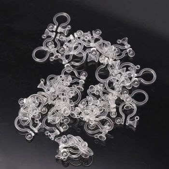 

50PCS Invisible Resin Earring Clips For Non Pierced Ears With Holes DIY Jewelry