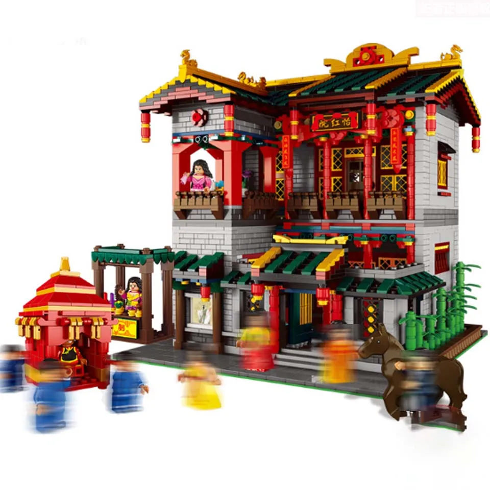 

3320pcs Chinese People Compatible Legoinglys Series Sweet Potato Children Assembling Spelling Insert Alpinia Building Blocks Toy