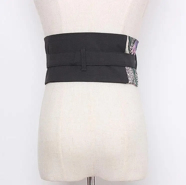 Women's runway fashion flower jacquard fabric Cummerbunds female vintage Dress Corsets Waistband Belts decoration wide belt 2176