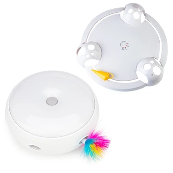 

Cat Teaser Electronic Toy 360 Rotation Automatic Exercise Mice Catch Toy 3 Mode Switch Easy To Clean Cat Training Toy