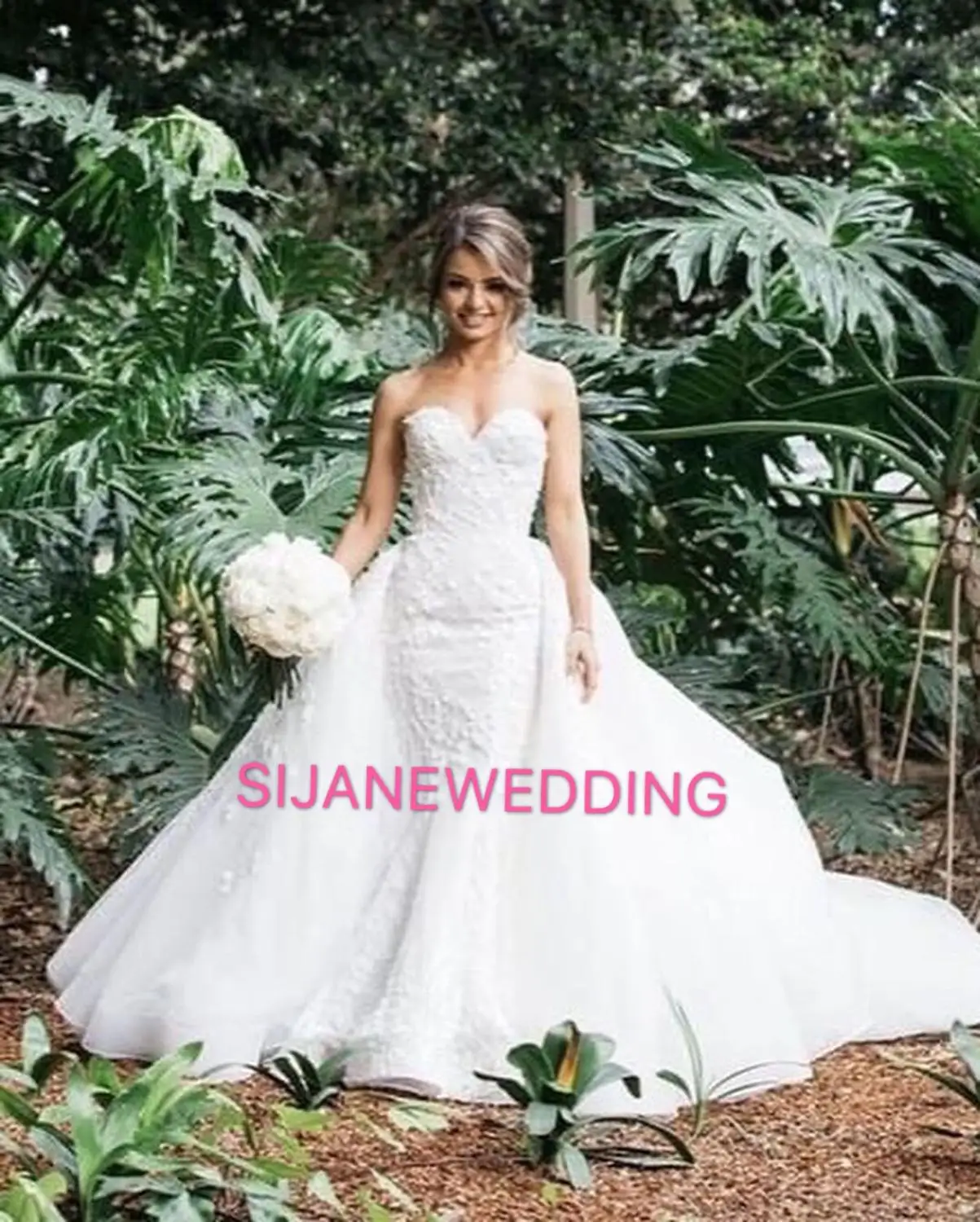 Свадебное Платье Vestidos De Noiva со съемным шлейфом, кружевное свадебное платье 20190812
