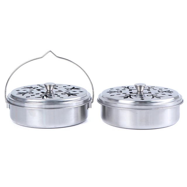 Rozsdamentes Acélból Készült Tűzálló Szúnyog-2-Es Füstölő Tekercset Tálca Háló Doboz - Image 2