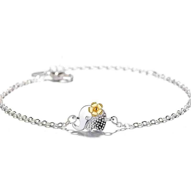 Серебряные женские браслеты с регулируемым размером с 925 пробы и слоником SBR229