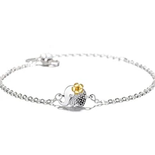 Серебряные женские браслеты с регулируемым размером с 925 пробы и слоником SBR229