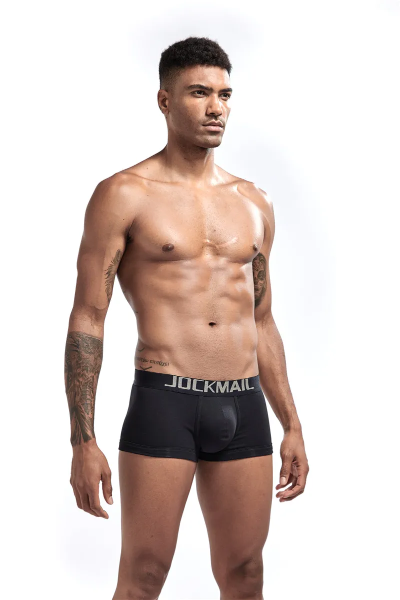 JOCKMAIL сексуальные боксеры для мужчин нижнее белье пенис чехол для колец U выпуклые боксерские шорты Слип hombre гей мужские боксеры homme Coton боксеры Длинные