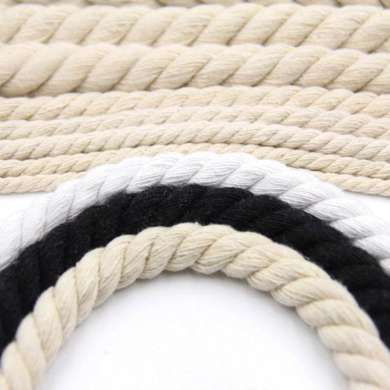 

5M/10M 6MM/8MM/10MM/12MM 3 Shares Twisted 100% Cotton Cords Twisted Cotton Rope for Bag Home Decor DIY Home Textile Accessories