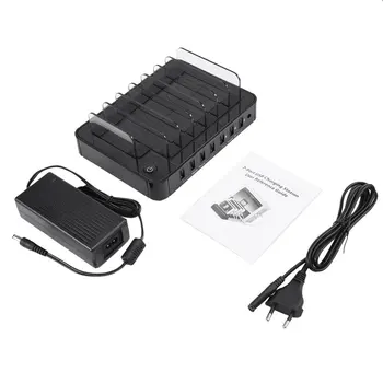 

7-Port USB Charging Station USB Charger Charging Dock With 60W Power Adapter for Tablets Smartphones Over-charging Protection