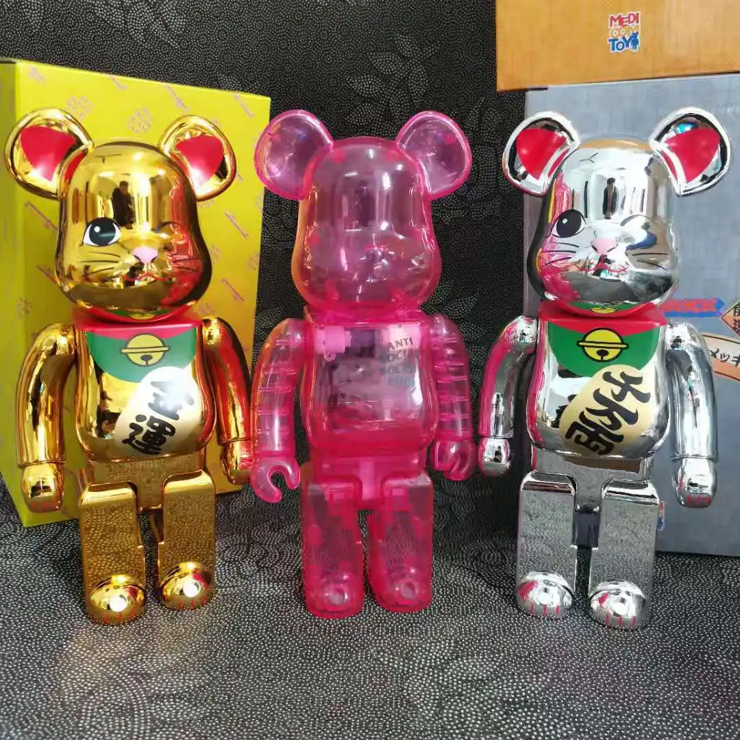 Bearbricklys 400% 28 см красно-розовые ПВХ фигурки модели игрушек рождественские подарки |