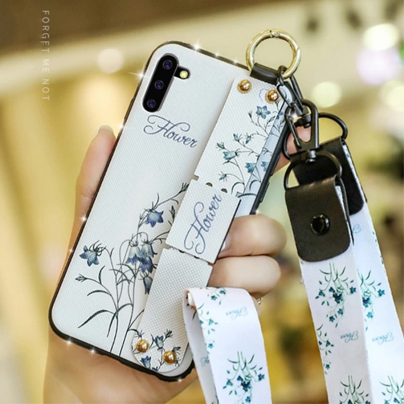 

Teppka For Samsung Galaxy Note 10 S10 S9 S8 Plus S7 Edge Note 9 8 S10e Case Bling Glitter Strap wristband bracket Cover Case
