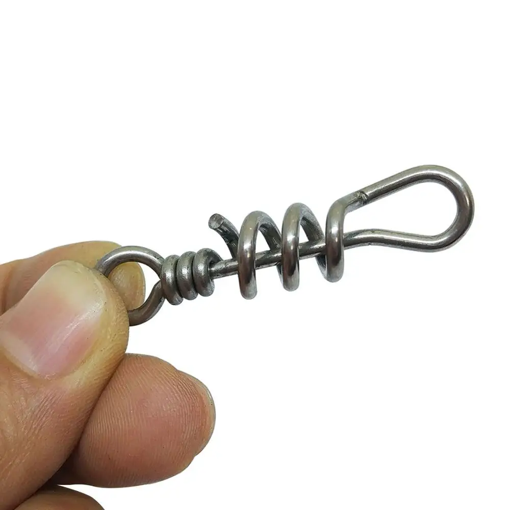 10pcs Screwed Snap Swivels for Fishing Swivel Hook Stainless Steel